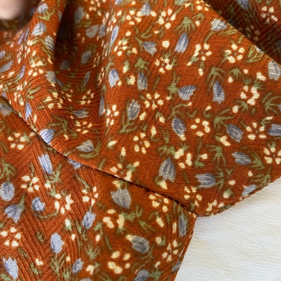 Lulu’s Orange Floral Ruffled Long Sleeve Dress - Picture 13 of 14